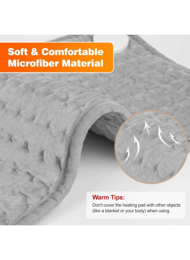 Mitoy Heating Pad,Electric Heat Pad with Automatic Switch-Off and 9 Temperature Levels Heating pad for Back Neck Shoulder Belly Heating Technology - Machine Washable-30x60cm,Grey - Image 4